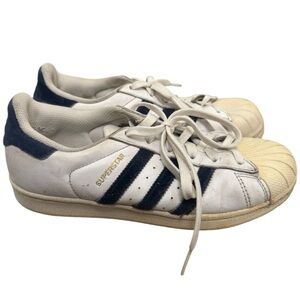 Adidas Superstar White with Navy Stripes